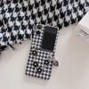 Aplicável para OPPO Find N2 Flip houndstooth dobrável capa de telefone flor pendurada corrente portátil PC capa protetora