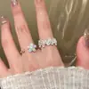 Anillo de Flor de Dopamina Versión Coreana para Mujer, Dulce Diseño de Nicho Ins, Anillo Versátil para Dedo Índice con Apertura Ajustable