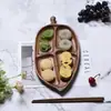 Plato de Frutas Creativo con Forma de Hoja y Pez de Madera Maciza para Frutos Secos y Argán Bandeja Moderna Sencilla para Té de la Tarde en la Sala de Estar