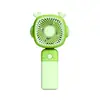 Ventilador Portátil Pequeno Transfronteiriço Desenho Animado USB Mini Portátil para Desktop Base Cordão Ventilador Presente para Estudante Venda por Atacado