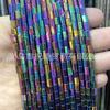 Pedra da vesícula preta coluna hexagonal cor ouro roxo azul verde pedra da vesícula preta acessórios cilíndricos pulseira DIY joias contas de hematita