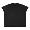 Etai Ropa para Hombre Marca de Moda Algodón Puro de Alta Calidad Suelta Camiseta Corta de Manga Corta para Hombre Bordes Sueltos Cuello Redondo