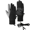 Guantes térmicos eléctricos para exteriores de tres niveles, guantes deportivos de ciclismo a prueba de viento con pantalla táctil para invierno, guantes de montañismo gruesos con forro polar
