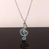 Collar Vintage de Plata con Diamante Nota para Niñas con Pedrería Nota Casual Más Fácil de Combinar Regalo