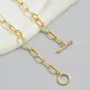 Collar con hebilla de aleación estilo hip hop de estilo transfronterizo europeo y americano para mujer, cadena de clavícula sencilla europea y americana, collar transfronterizo al por mayor