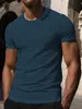 Nueva Camiseta de Verano Manga Corta Malla de Alta Gama Seda de Hielo Floral Manga Corta Camisa para Hombre Cuello de Camisa Verano Color Sólido