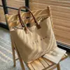 Bolso Tote Otoño/Invierno 2025 Retro Letras Casual Versátil Bolso de Mano Minimalista Simple para Viajar Gran Capacidad