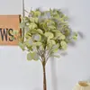 Suministro Transfronterizo de Plantas Verdes Artificiales, Hojas Doradas, Hojas de Eucalipto, Adornos de Plantas Verdes de Eucalipto, Decoraciones de Boda, Adornos Florales