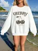 Envío Gratuito Transfronterizo 180g En Stock Estación Independiente Ropa de Mujer Transfronteriza Europea y Americana Sudadera con Estampado de Cerezas Aliexpress Amazon Camarón