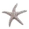 Moda Estilo Coreano y Ecológica Aleación Romántica Broche de Estrella de Mar Completamente Diamantado Hebilla de Pecho Versátil Accesorios para el Pecho para Mujeres
