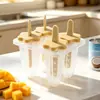 Fabricante Criativo de Molde de Picolé com 4 Compartimentos Atacado Doméstico DIY Picolés de Frutas Criativo DIY Molde de Sorvete