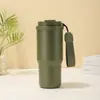 Copo Térmico de Aço Inoxidável de Grande Capacidade Portátil para Carro Caneca de Café com Cordão para Escritório ao Ar Livre Copo de Água