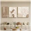 Fondo de Pared de Sofá de Sala de Estar Pintura Decorativa de Tres Piezas Estilo Moderno Simple Crema Mural Abstracto Fresco Simple Elegante Pintura de Pared