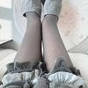 Meia-calça Fina Jacquard Diamante Doce Estilo Japonês JK Cor Branca Leite Anti-gancho Seda Pura Desejo Meia-calça de Menina Parte de Baixo Preta