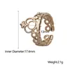 Anillo Geométrico Hueco Europeo y Americano de Acero Inoxidable para Mujer Anillo Abierto que No se Desvanece Anillo Retro de Acero de Titanio para Dedo Índice Venta al por Mayor Transfronteriza