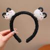 Diadema de estilo coreano kawaii para niña, bonita diadema de felpa con dibujos animados para otoño e invierno, diadema para lavarse la cara a presión con el pelo de niña dulce