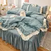 Origem Nantong jardim secreto explosões renda preta conjunto de quatro peças estilo princesa saia de cama 1.5/1.8m cama uma geração de cabelo