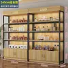Prateleira Vitrine Multicamadas Altura de Prateleira Ajustável Rack de Armazenamento Aço Madeira Rack de Exibição de Chão Simples Supermercado Armazenamento Multicamadas