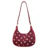 Bolso bandolera 2026 bolso de lunares ondulados bolso bandolera de moda retro tipo dumpling simple para mujer de gamuza gran capacidad nuevo de un solo hombro