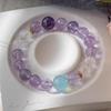 Pulsera de Amatista Lavanda Natural Femenina Pulsera Púrpura Vítrea Cristal Blanco Estudiante Femenina Regalo de Día Joyería