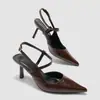 Elegantes Sandalias de Punta Estilo Francés para Mujer, Talla Pequeña, Punta Cerrada, Talón Abierto, Ligeras, Tacones Altos Finos, Correa Única, Tacón Kitten, Zapatos de Moda