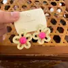 Pendientes de Flor Rosa y Azul Contrastantes para Mujer, Tachuelas Lindas Dopamina, Nuevo Estilo Popular 2026, Pendientes de Gama Alta y Súper Hermosos