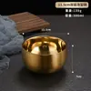 Estilo Coreano Acero Inoxidable 304 Tazón Doble Capa Tazón para Arroz Aislado Térmicamente Plato de Restaurante Tazón para Kimchi Anti-quemaduras Tazón para Niños Tazón para Sopa