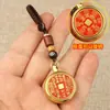 Moneda de Espíritu de la Montaña Llavero de los Doce Zodiacos con Arcilla Roja Giratoria para la Buena Suerte, Colgante de Calabaza Pequeña Hueca para Coche, Directo del Fabricante