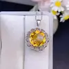 Piedra Preciosa Citrina Colgante de Citrina Natural con Plata 925 Finamente Elaborado Incrustación Piedra Principal 13*13mm