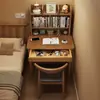 Escritorio de Computadora para Apartamento Pequeño Hogareño de Madera Maciza de 60 cm con Estantería Integrada Escritorio de Estudio para Estudiantes Escritorio de Noche para Dormitorio