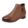 Botines de Invierno 2026, Superficie Suave, Cierre Lateral, Punta Redonda, Tobillo, Suela Plana, Suela de Goma, Cómodos, Antideslizantes, Resistentes al Desgaste, Zapatos Individuales de Moda