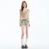 Shorts Vaqueros de Tiro Bajo Estilo Retro Americano para Mujer Verano 2025 Nuevos Ajustados que Cubren la Cadera de Línea A Hot Pants
