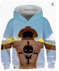 Moletom com Capuz 3D Transfronteiriço Novo Estampa Digital de Anime Japonês Roupas Grandes para Crianças
