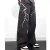 Jeans Bordados con Espinas de Estilo Callejero Americano de Moda para Jóvenes, Pantalones Versátiles de Pierna Ancha Recta Sueltos de Moda de Nicho Unisex