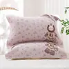 Manta coreana de dibujos animados, funda de almohada de gasa suave, funda de algodón engrosada para pareja adulta, funda de almohada para dormitorio de estudiante, hogar, cuatro estaciones