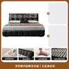 Cama de Couro Luxo Leve Italiano Totalmente Envolvida com Fivela Cor Marrom Escuro Puff Estofamento Macio De Chão Cama de Casal para Quarto Principal Cama Grande Plana Cama de Casamento