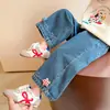 Jeans Bordados de Champiñones 3D Estilo Coreano para Niñas Estilo Primavera/Otoño 2026 Nueva Moda Infantil Pantalones Largos para Niña Tendencia