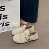 Sapatos Mocassins Slip-On Preguiçosos Quentinhos de Camurça com Pelúcia Adicional Sapatos de Algodão Sapatos Birkenstock para Mulheres Retrô Literário Bico Redondo Pelúcia
