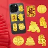 Pegatinas Creativas para Teléfono con Pan de Oro para Riqueza, Bendiciones de Princesa, Prosperidad Diaria, Fortuna, Buena Suerte y Amuleto de Seguridad Regalos