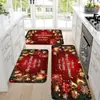 Tapetes de Cocina Transfronterizos, Alfombras Decorativas Navideñas Domésticas Absorbentes de Agua Antideslizantes, Se Pueden Usar como Felpudos de Entrada de Terciopelo de Cristal