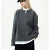 Suéter Masculino e Feminino Design Retrô Americano Tricô de Tranças Par Casal Preguiçoso Senso de Alto Padrão Gola Henley Pulôver Solto Tricô
