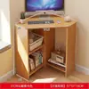 Escritorio de estudio triangular, escritorio de esquina para escribir, escritorio de computadora para rincón de pared, mesa de esquina simple para el hogar para espacios pequeños