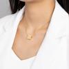 Saijia Clássico Arco do Triunfo Incrustado Zircônia Pingente Pulseira Cobre Banhado a Ouro Europeu e Americano Ins Nicho Luz Luxo Colar Quadrado