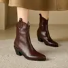 Botas de Tacón Alto con Tacón Grueso y Cierre Trasero Botines Botas Martin Botas de Jinete Europeas y Americanas 34-48deseo Botas de Comercio Exterior
