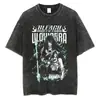 Camiseta Bleach Lavada Anime Harajuku Streetwear Gráfica Vintage