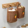 Cesta Tecida Nórdica Cozinha Cesta de Armazenamento de Gengibre e Alho Cesta Vintage de Parede Cesta Pequena Portátil para Flores Cesta Suspensa para Utensílios de Cozinha