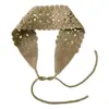 Turbante retro francés para mujer, turbante triangular de dopamina, para viaje, dulce, lindo, estilo artístico de ganchillo, banda para el cabello de punto, a la moda