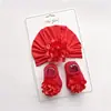 Sombrero de Bebé Primavera Verano Set de Calcetines Delgados 0-12 Meses Bebé Recién Nacido Elegante Princesa Flor de Gasa Sombrero Indio