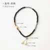 Pulsera de sándalo estilo zen con cuentas redondas de jade, doble vuelta para mujer, pulsera de juego retro antigua china, para el día a día, regalo