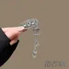 Nuevo pasador BB estilo chino con pedrería brillante y borlas, pinza para el cabello de cristal de alta gama para mujer, elegante pinza de pico de pato